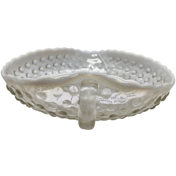 Anchor Hocking Moonstone Opalescent Hobnail Heart Shaped Candy Nut Nappy Dish - Picture 4 of 7